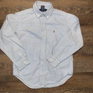 Ralph Lauren Blue/White Striped Collar Boys Size 7